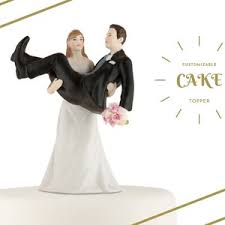 Groom Pulling Bride Wedding Cake Topper