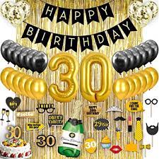From golfing to sport fishing, racing exotic cars to riding rapids, downing dude food to sipping on brews — virgin experience gifts has the best 30th birthday presents for men who have everything! Amazon Com 30th Birthday Decorations Back Gold 30th Birthday Party Supplies Decorations Gold Foil Curtain Confetti Balloons Dirty Thirty 30th Birthday Gifts For Women And Men Photo Props Photo Booth