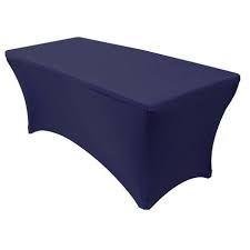 Stretch Spandex 8 Ft Rectangular Table Cover Navy Blue Fitted Table Cover Fitted Tablecloths Party Table Cloth
