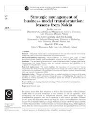 Pdf Strategic Management Of Business Model Transformation