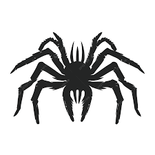 Silueta De Araña Con Varias Patas Vector PNG ,dibujos Un Icono Negro  Simplista De Tarántula Sobre Un Fondo Blanco, Sin Sombras, Pequeño Centrado  En El Marco PNG y Vector para Descargar Gratis |