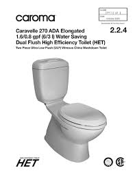 Caroma toilet outlet valve seal fits newer style flush valves and will not work for the older square flush valves. Caravelle 270 Ada Elongated 1 6 0 8 Gpf 6 3 L Water Saving Dual
