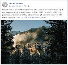 Southwest airlines gift card $100. Fairmont Black Friday Black Friday Gift Card Sale 2 Pm 5 Pm Est November 29 2019 Loyaltylobby