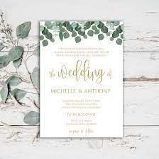 Greenery Wedding Invitation Template Printable Greenery Wedding Invitation Edi Wedding Invitation Kits Wedding Invitation Templates Blank Wedding Invitations