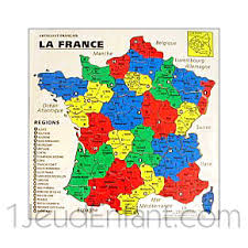 Carte de france avec départements et régions à consulter, télécharger et imprimer. Puzzle En Bois Carte Geographique De France 22 Regions Decoupees En Departements