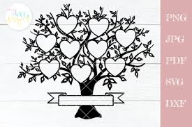 Family Tree Svg 9 Members Svg Family Tree Family Reunion Svg By Mysvgdesigns Thehungryjpeg Com