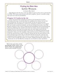 Middle School Main Idea Worksheet About The Book Little Women Main Idea Worksheet Middle School Main Idea School Worksheets