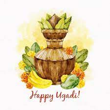 Download Watercolour Ugadi Vase With Leaves And Fruit For Free Print Design Template Graphic Design Templates Basic Watercolor