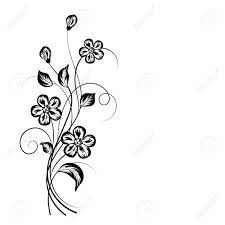 Corner transparent simple sketch cliparts cartoons. Simple Floral Background In Black And White With Place For Your Text Royalty Free Cliparts Vectors And Stock Illustration Image 59414773
