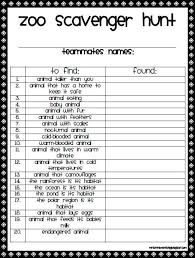 Mrs Brinkman S Blog Zoo Field Trip Zoo Scavenger Hunts Homeschool Field Trips Zoo Activities
