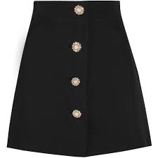 Black A Line Skirt Mini Pin On One Of A Kind