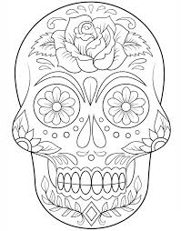Calavera Outline Skull Coloring Pages Flower Coloring Pages Coloring Pages