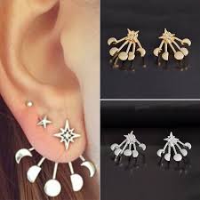 Sun and moon tattoos represent a classic example of adding meaningfulness to eye catching and attractive designs and tattoo lovers can ask for nothing more. Fashion Cute Sun Moon Star Tattoo Piercing Flower Needle Ear Stud Earrings Ear Cuff For Women Sister Girl Stud Earrings Aliexpress