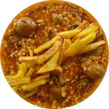 نتیجه تصویری برای خورش قیمه خلال و زرشک
