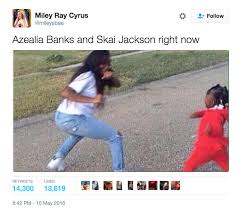 Maybe you would like to learn more about one of these? 27 Hilarious Tweets From The Skai Jackson Feud With Azealia Banks Reactions Meme Funny Memes Azealia Banks