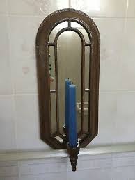 Home interior wall candle holders. 1 Wood Look Mirror Candle Holder Home Interior Wall Decoration Sconce Ebay