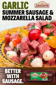 1/2 teaspoon garlic powder, or 1 small minced clove garlic. Garlic Summer Sausage Mozzarella Salad In 2021 Appetizer Recipes Best Salad Recipes Delicious Salads