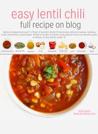 Easy Lentil Chili Vegan Chili Recipe One Pot Lentil Chili Recipe Budget Vegan Plant Based Recipes Easy Vegan Recipes Plant Based Plant Based Diet Recipes