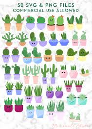 Download Cute Cactus Succulent Clipart Pack Houseplant Svg Png By Minimole Studio