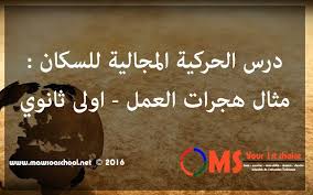 ملخص درس الحركية المجالية للسكان مثال هجرات العمل موسوعة سكوول mawsoa school calligraphy arabic calligraphy