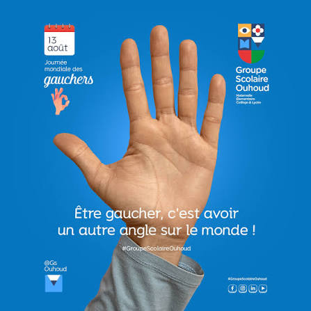📅 13 août = Journée mondiale des gauchers 🙌 ✋💙 Aujourd'hui, on célèbre celles et ceux qui voient le monde… du bon côté ! Seulement 10 % de la population mondiale… mais