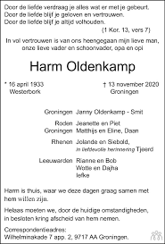 Het dagblad van het noorden is een dagblad dat verschijnt in de provincies groningen en drenthe en op het friese schiermonnikoog. Harm Oldenkamp 13 11 2020 Overlijdensbericht En Condoleances Mensenlinq Nl