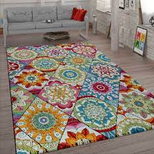 Check out our teppich bunt selection for the very best in unique or custom, handmade pieces from our home & living shops. Kurzflor Teppich Wohnzimmer Bunt Retro Design Mandala Muster Design Boho Stil Ebay