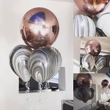 Birthday Party Black And Rose Gold Party Theme Rose Gold Orbz Black White Marble Balloons Rose Gold Party Rose Gold Theme Gold Birthday Party