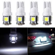 Cciyu 194 Extremely Bright Led Bulbs T10 5 5050 Smd Light Lamp License Plate Light Lamp Wedge T10 168 2825 W5w White Pack Of 4 Led Bulb Lamp Light Bright Led