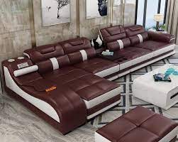 Ultimate Couch Giant Leather Sectional With Integrated Massage Chair And Speakers Living Room Sofa Set Leather Sectional Sofas Living Room Furniture Styles