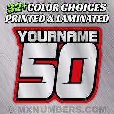 3 Custom Racing Number Name Plate Decals 4 Colors Sx Mx Atv Go Kart Dirt Bike Ebay In 2021 Racing Go Kart Prints