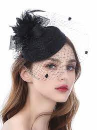 Fascinator Hats For Women Pillbox Hat With Veil Headband And A Forked Clip Tea Party Headwear A1 Black At Amazon Hair Accessories Fascinator Hats Fascinator