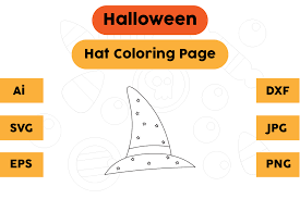 Make a fun coloring book out of family photos wi. Halloween Coloring Page Hat 06 Grafico Por Isalsemarang Creative Fabrica