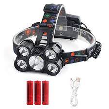 Led Headlamp 5 T6 Brightest Headlight 6000 Lumen 4 Modes Waterproof Flashlight Hard Hat Light 18650 Rechargeable Led Headlamp Flashlight Bright Headlights