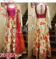 Worn since the ancient mughal era, the anarkali suit is a timeless beauty in indian ethnic wear. Zikimo Pink Yoke Party Wear Floral Anarkali Suit