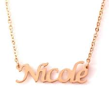 Nicole Rose Gold Name Necklace Personalized Jewellery Etsy Name Necklace Gold Name Necklace Personalized Jewelry