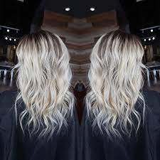 Love This Colour Bleach White Blonde With Long Dark Roots Behindthechair Com Bleach Blonde Hair With Roots Bleaching Dark Hair Blonde Hair With Roots