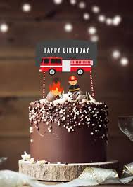 Happy Birthday Cake On Fire Fireman Theme Kids Birthday Cake Topper Firetruck Fire Etsy In 2020 Kids Birthday Cake Toppers Birthday Cake Kids Truck Birthday Cakes