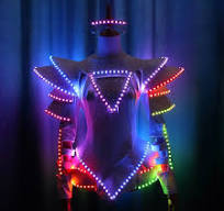 Luminous Costume Colorful Bra Womens Sexy Underwear DJ Bikini Nightclub  Lead Dancer Full-Color Pixel LED Costume for Stage