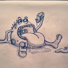 Kol Humphries On Instagram Kolinhumphriesart Monster Slug Character Characterart Characterdesign Characterillustration Frog Cartoon Toon Pencilart