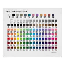 Zazzle Colors A Hex Codes Reference Chart