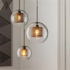 Nordic Pendant Light Glass Home Lighting Round Ball Shape Lamp Dining Room Living Room Bedside Lamp Pl016545