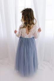 White Lace Flower Girl Dress Dusty Blue Long Sleeve Wedding Etsy In 2021 Flower Girl Dresses Flower Girl Dress Lace Wedding Dress Long Sleeve