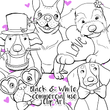 Color in this picture of valentine's day puppies and others with our library of online coloring pages. Valentine S Day Dog Clip Art For Commercial Use Puppy Love Clipart And Coloring Pages Teacha