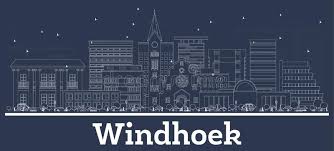 An fortryllende view of the city day and night ligger i windhoek og tilbyder indkvartering med aircondition og balkon. Outline Windhoek Namibia City Skyline With White Buildings Stock Vector Illustration Of Business Linear 152605303