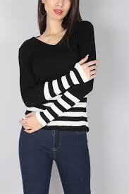 V Yaka Likrali Bayan Triko Kazak 794k 24 95 Tl Trend Giysen Triko Trendler Moda Stilleri