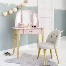 Children S Light Pink 1 Drawer Dressing Table Maisons Du Monde Kaptafel Meisjeskamer Slaapkamer Stoel Chair makeup chair net red chair dressing table stool princess chair wrought iron dressing stool (size : pinterest