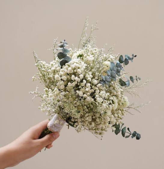 Bohemian Wedding Bouquet,baby's Breath+eucalyptus Dried Flowers Bouquet - Etsy