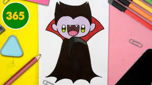 COMMENT DESSINER UN VAMPIRE KAWAII - Dessins kawaii - Comment dessiner  Kawaii Halloween - YouTube