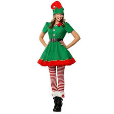 Women Santa Claus Helper Costume Christmas Season Green Holiday Elf Cute Outfit Christmas Elf Costume Elf Dress Christmas Costumes Women
